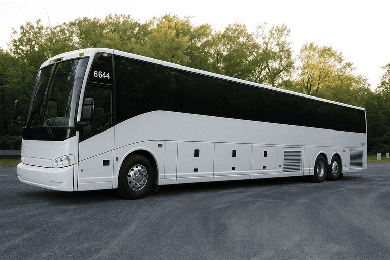 exterior of Charter Bus Rental Modesto coach bus