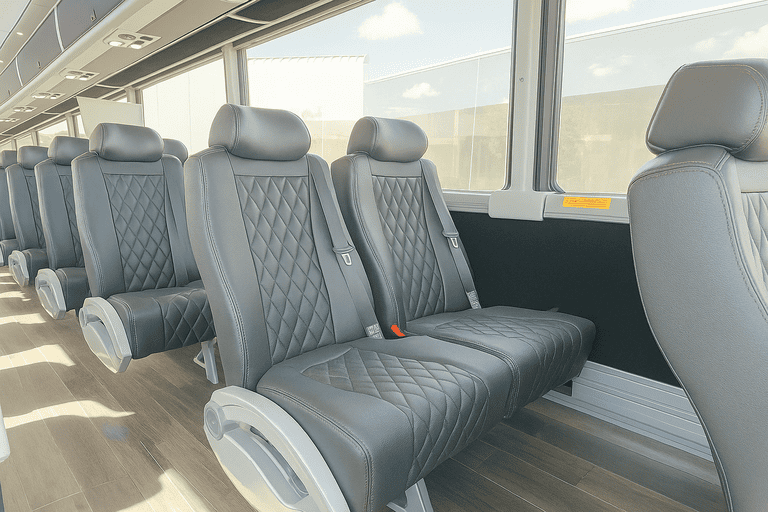 interior of Charter Bus Rental Modesto charter bus